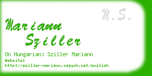 mariann sziller business card